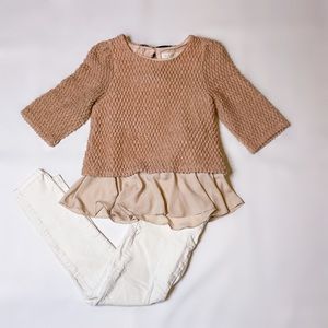 Korean Mock 2 Piece Teddy Top - Size S